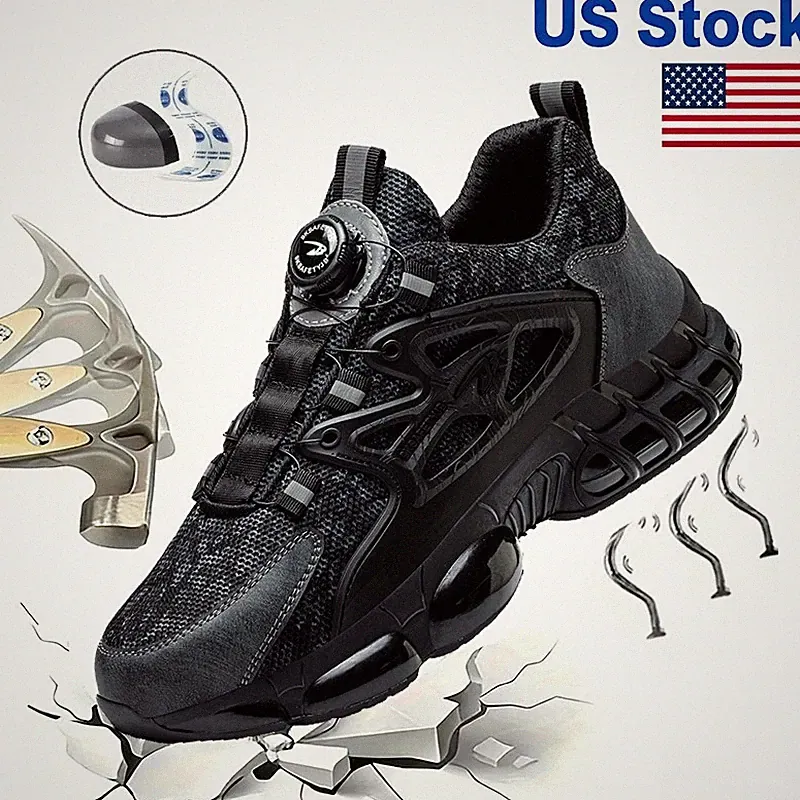 Mens Work Boots Indestructible Safety Shoes Steel Toe Breathable Boots Size 8-12