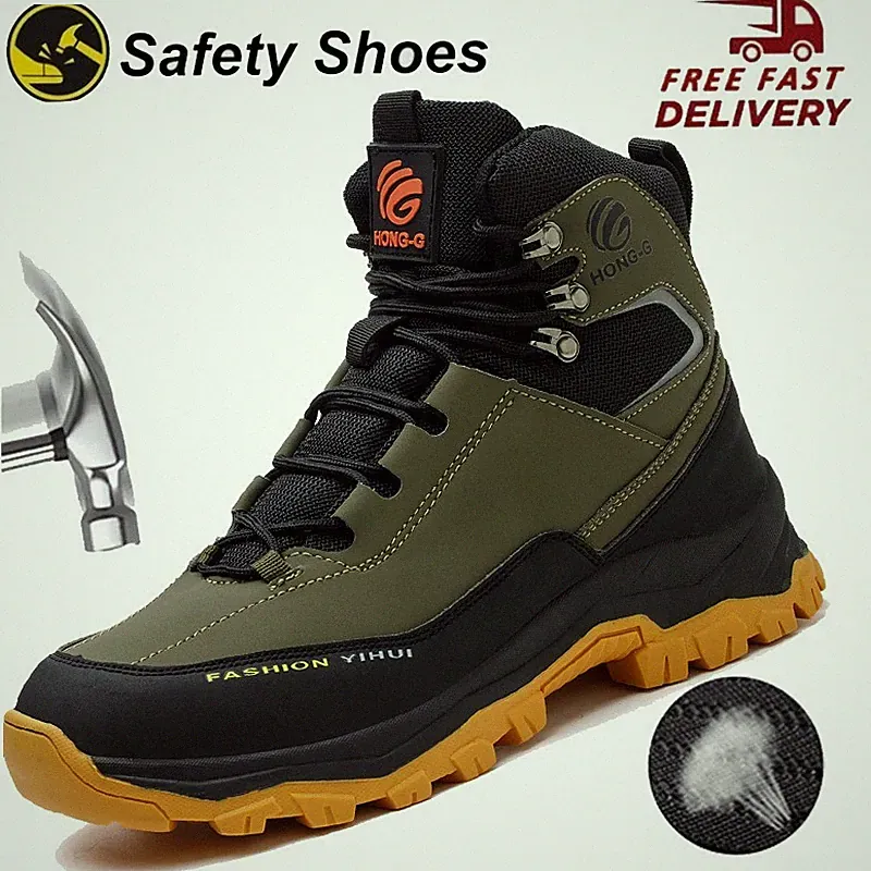 Mens Work Boots Steel Toe boots Safety Shoes Waterproof Indestructible Sneakers