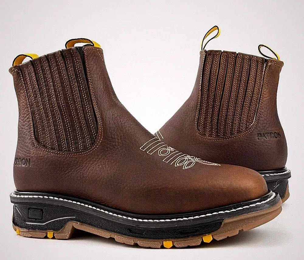 MENS WORK BOTINES POLYURETHANE ANKLE BOOTS GENUINE LEATHER OCRE ANKLE BOOTS 3078