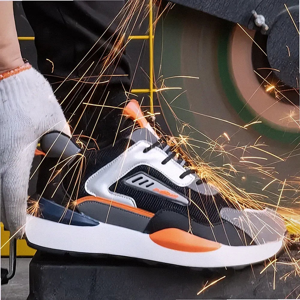 Mens' Work Safety Steel Toe Shoes Lightweight Work Boots Indestructible Sneakers