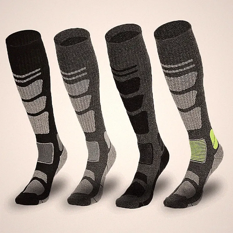 Merino Wool Thermal Ski Warm Thick Knee High Men Heavy Duty Boots Winter Socks