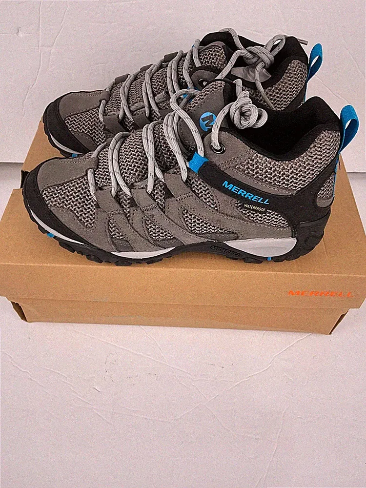 Merrell Alverstone Mid Waterproof Hiking Boots- Charcoal/Tahoe- Women’s Size 6