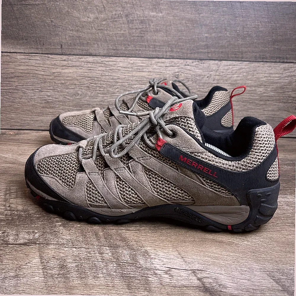 Merrell Boulder J033035 Men's US 13 Hiking Shoes Gray Black Suede Lace-Up Boots