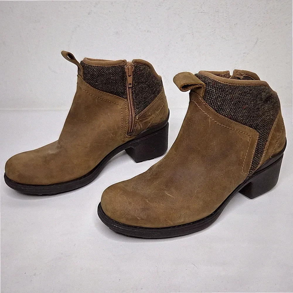 Merrell Chateau II Mid Pull Waterproof Boots Brown Leather Wool Ankle Womens 6