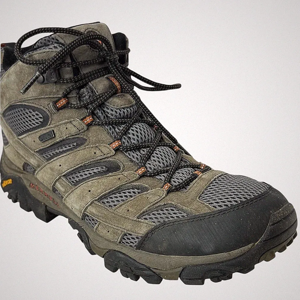 Merrell Hiking Boots Men 13 Beluga Moab 2 Mid Waterproof Vibram Superfeet Insole