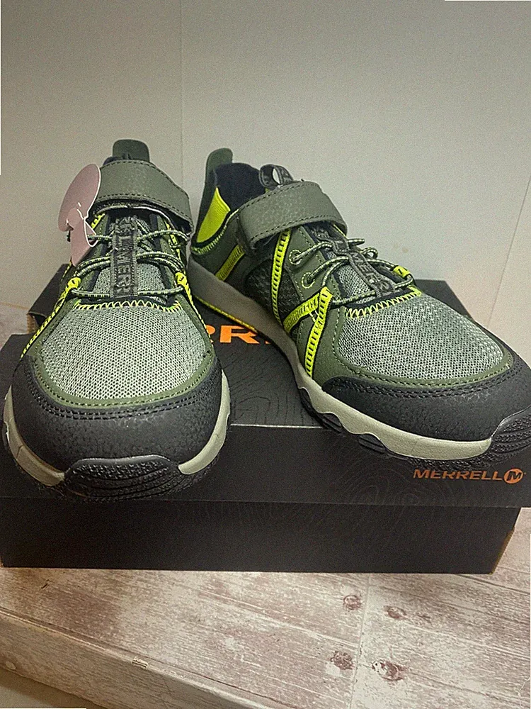 Merrell Hydro Free Roam Olive Green Black Unisex Kids Youth Water Shoes Sz 7