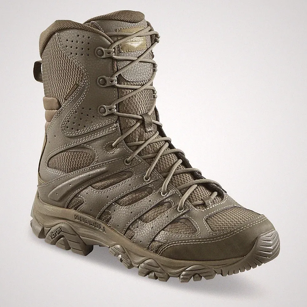 Merrell Men's Moab 3 8" Tactical Zip Waterproof Olive Boot