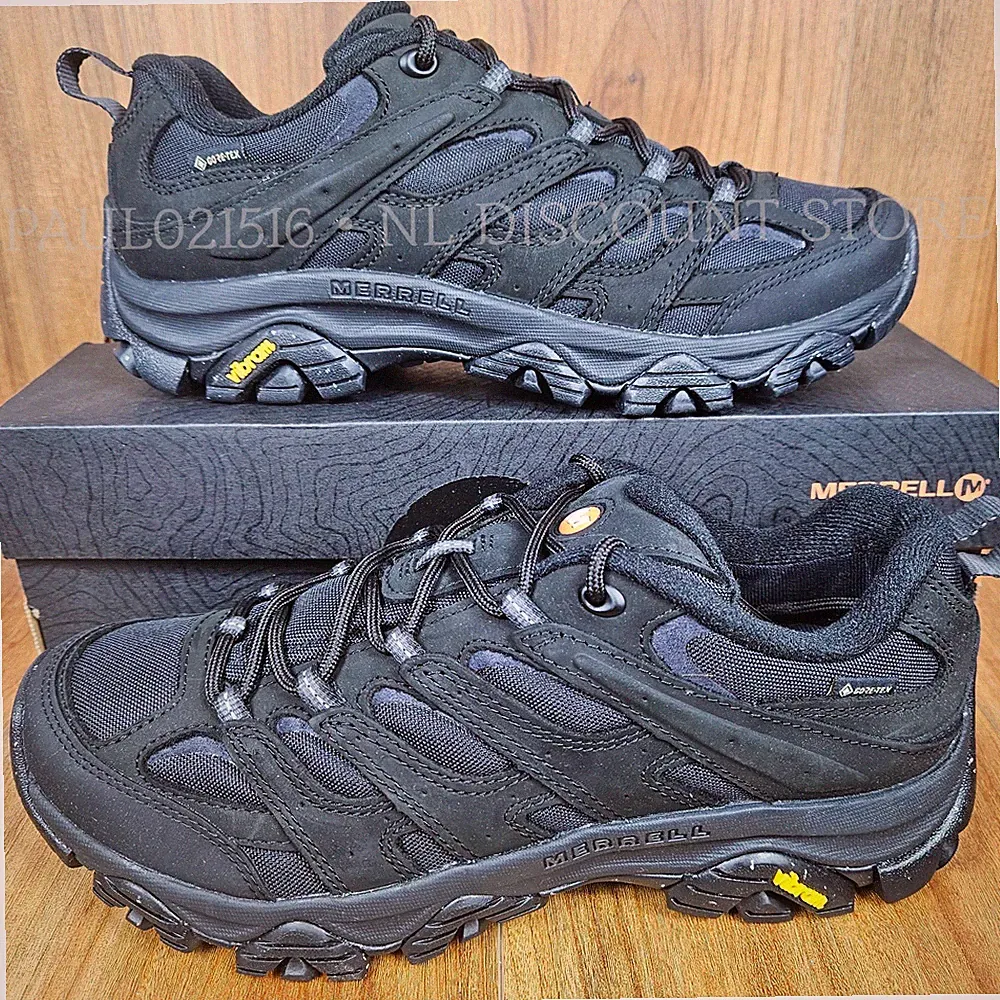 MERRELL Men's Moab 3 Smooth GTX Outdoors Shoes ~ Black ~ Various Sizes