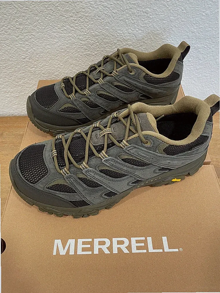 MERRELL Mens Hiking Wide Width Shoes MOAB 3 Black/Beluga J00005077W size 10 & 11