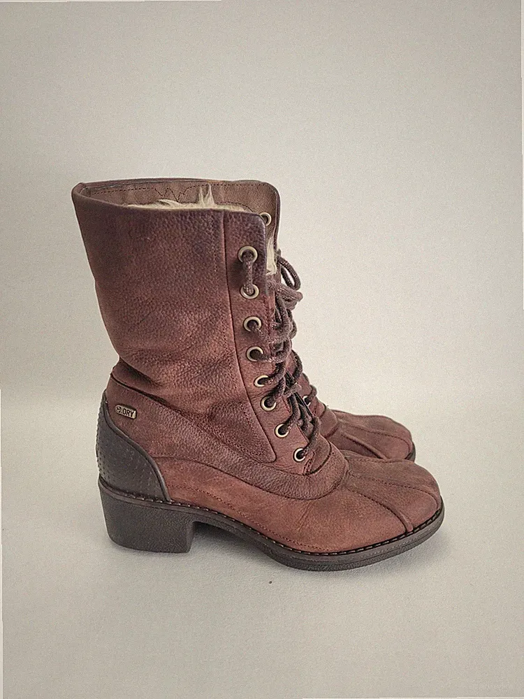 Merrell Mid Chateau Brunette Boot Woman’s Size 6 Omni Warm Hiking Heel Winter