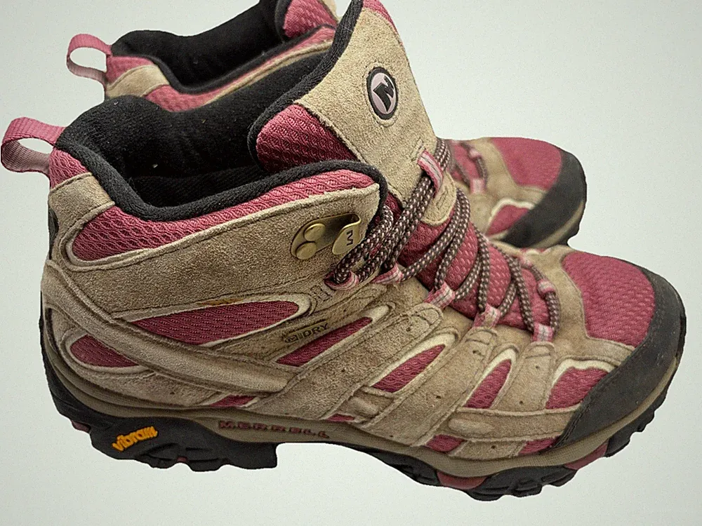 Merrell Moab 2 Mid Waterproof Hiking Boots Women's Size 19 Boulder Blush Vibram