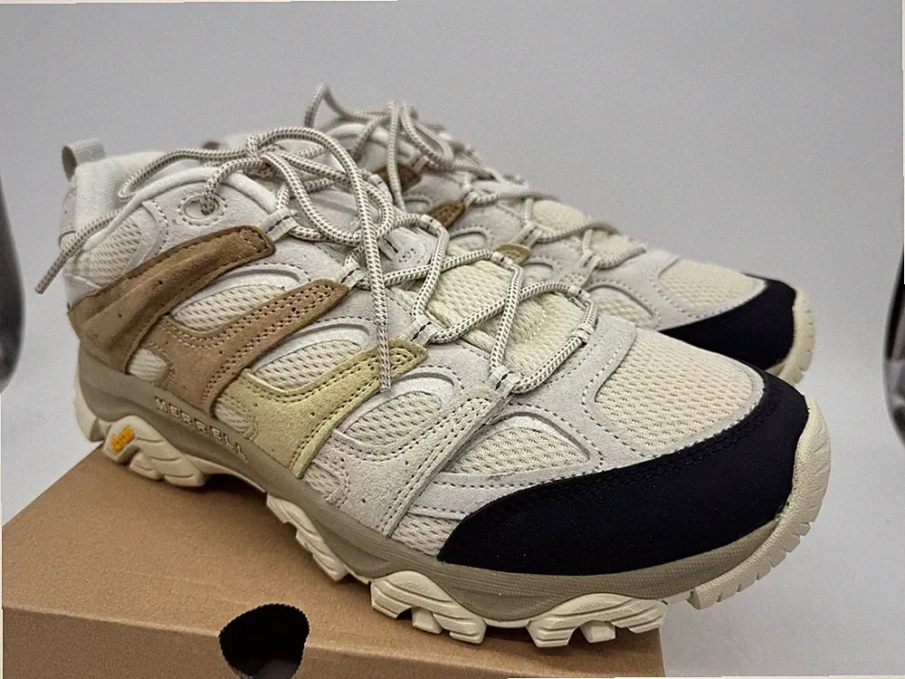 Merrell Moab 3 Hiking Boots Mens Parchment Durum Mesh Lace-Up Breathable Size 15