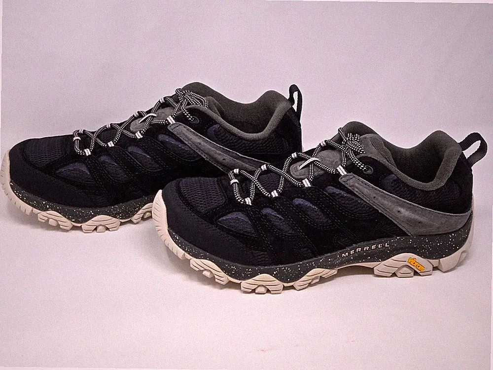 Merrell Moab 3 Men's Multi Wide Size Hiking Shoes Black Noir White J036281W NBY
