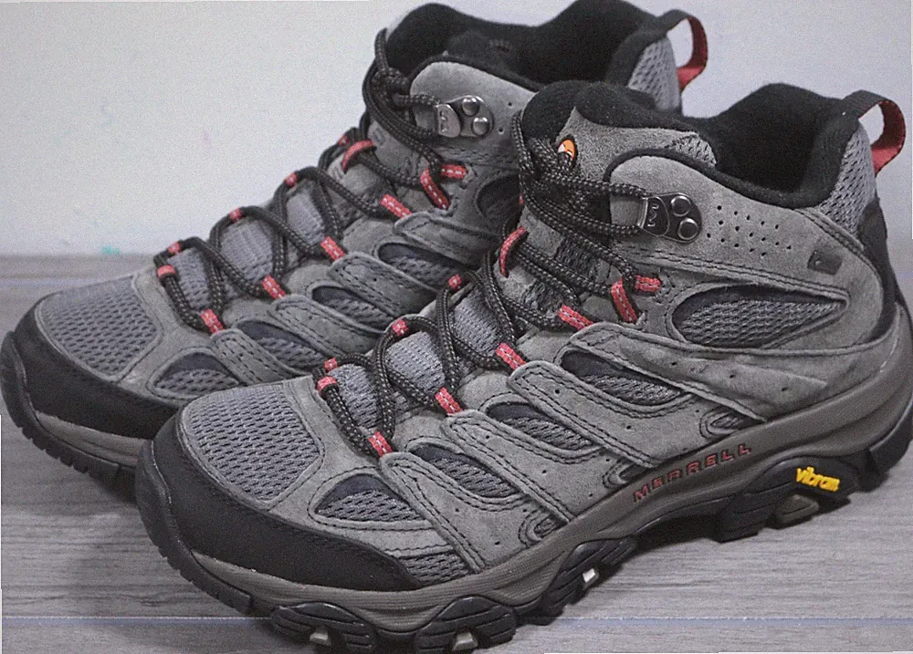 Merrell Moab 3 Mid GTX Hiking Boots Men's 9.5 Vibram Gore Tex Beluga Gray Black