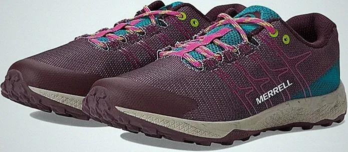 Merrell Moab Flight Low Hiking Shoes Slip On Burgundy MK167108 Unisex Kids Sz 13