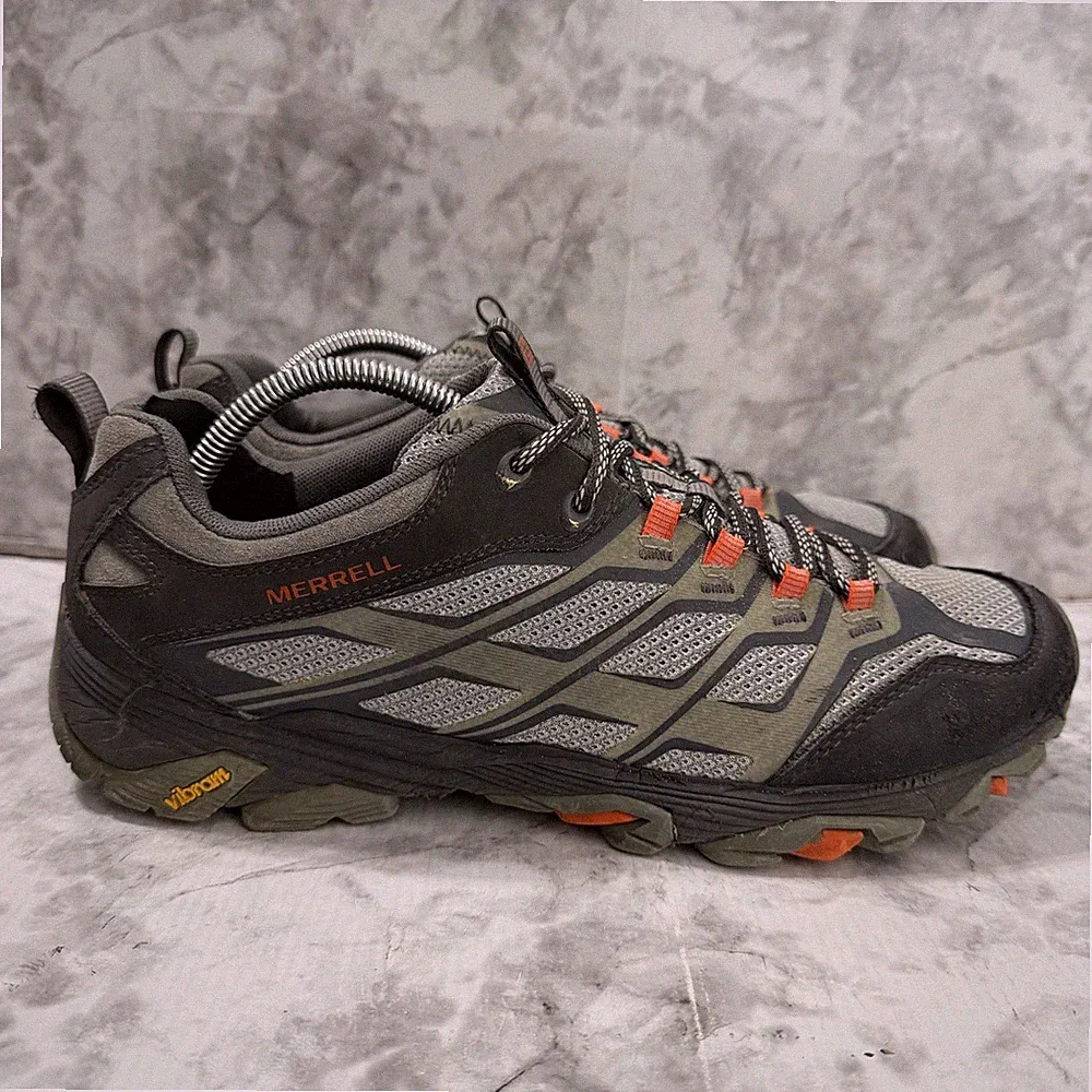 Merrell Moab FST Trail Hiking Shoes Mens 10.5 Grey Mesh Low Athletic Hiking Boot