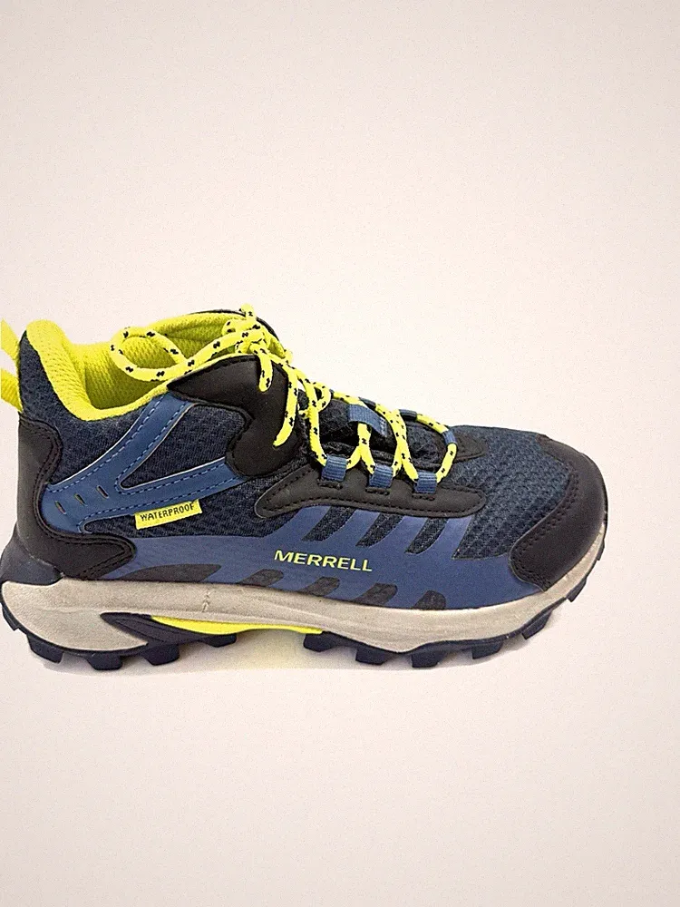 Merrell Moab Speed 2 Boys Hiking Boots Size 35 EU 23 cms Navy Blue Waterproof
