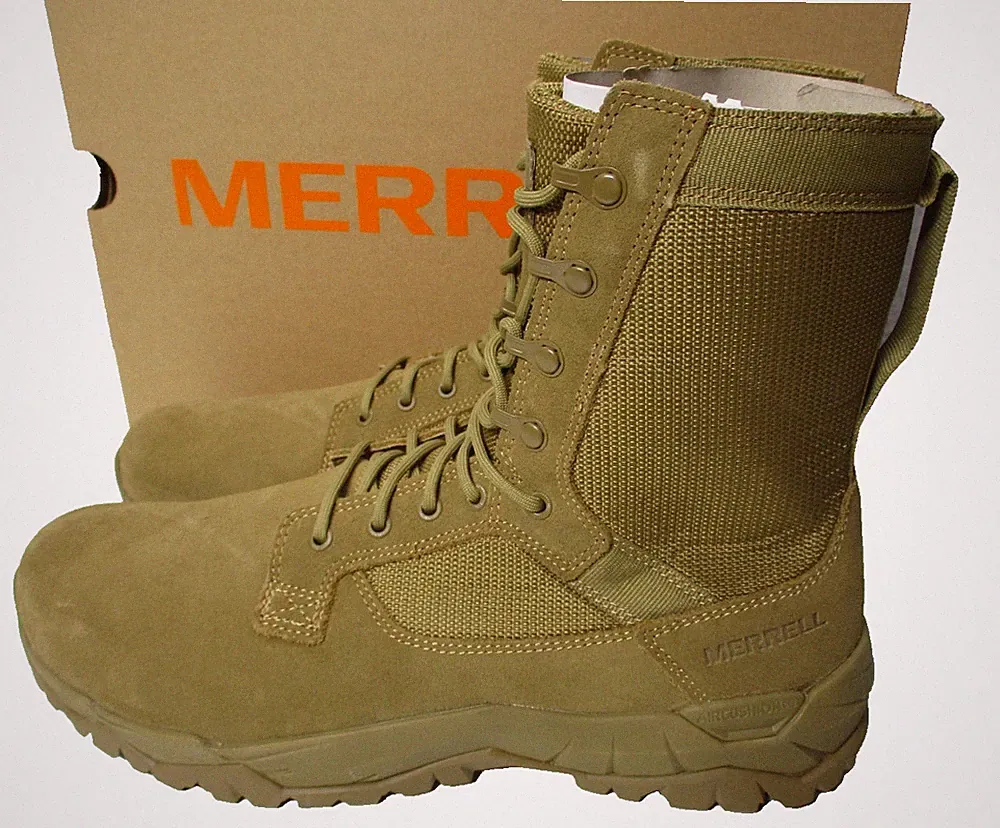 Merrell MQC 2 Tactical Combat Boots Desert Coyote Brown/Tan Mens Sz 11 WIDE