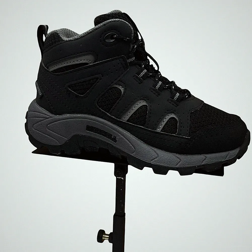Merrell Oakcreek Little Boys Waterproof Hiking Boots Size 11 Black Mid Top Shoes