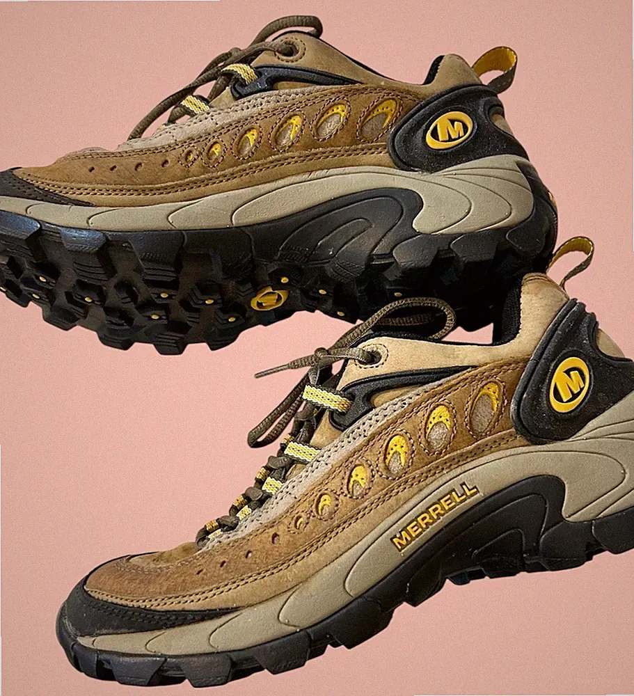 Merrell Pulse Women’s Hiking Boots Sage Green Yellow Shoes 6.5 Unworn