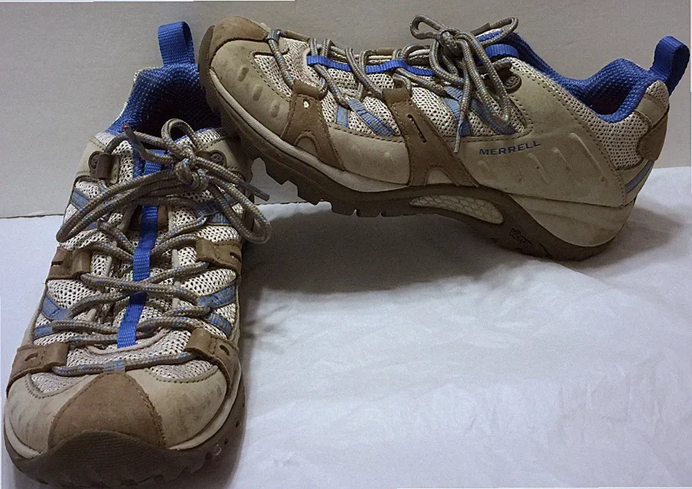 Merrell Siren Sport Aluminum Washed Denim Hiking Shoes Size 7.5 Vibram Soles