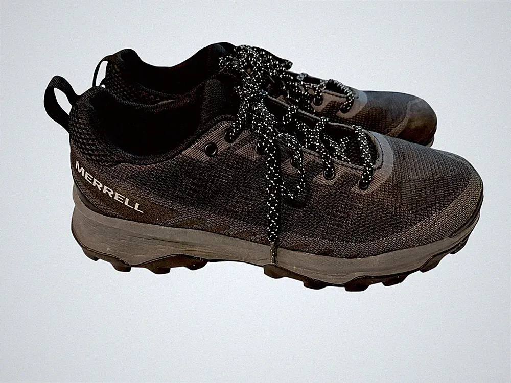 Merrell Speed Eco Hiking Shoes for Men - BLACK/ASPHALT SIZE 10 Waterproof