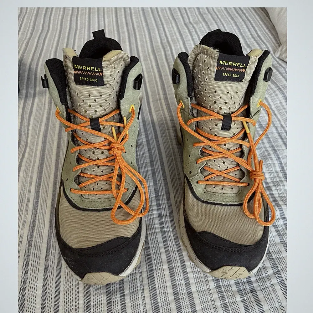 Merrell Speed Solo Men's Hiking Boots Beige Black Orange Lace-Up