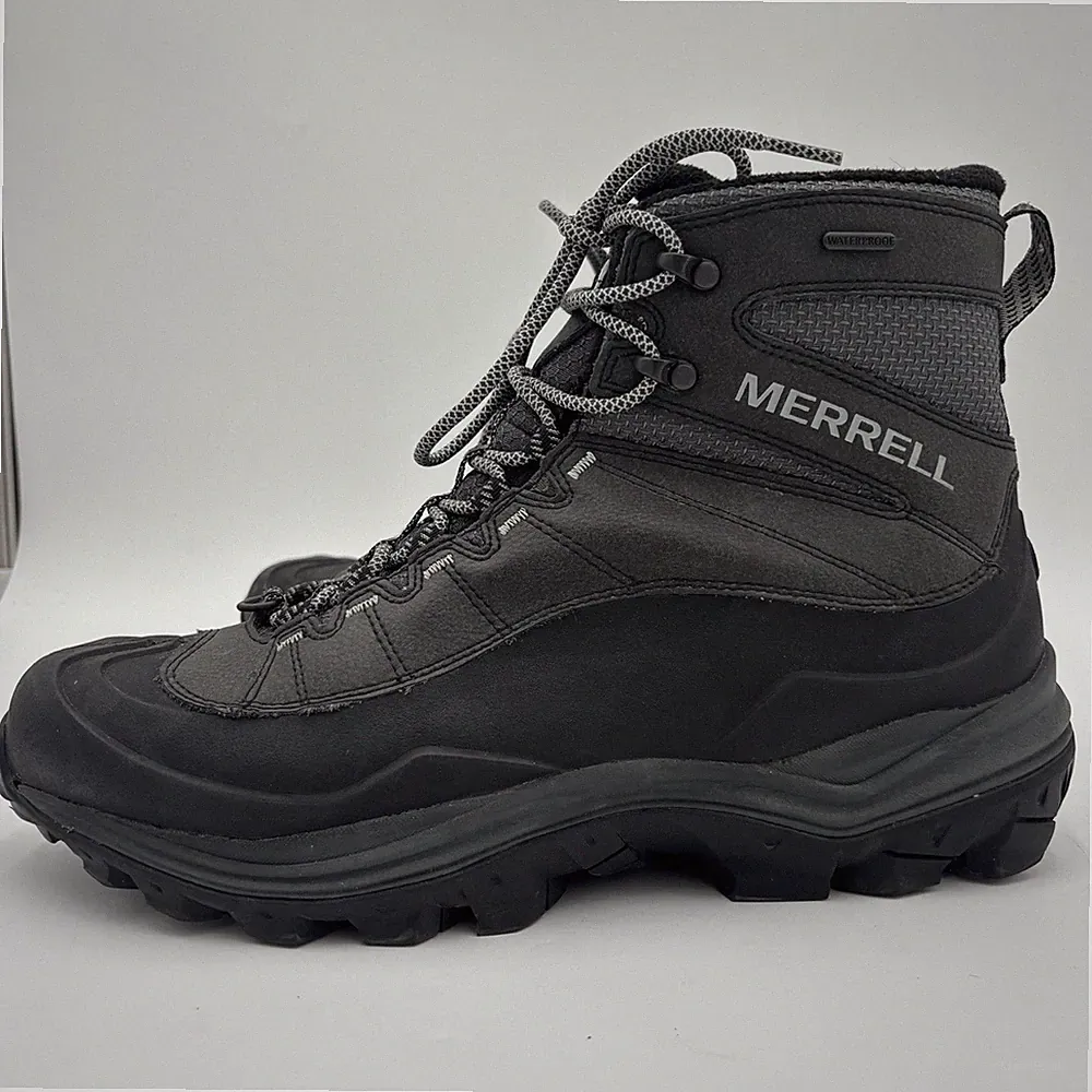 Merrell Thermo Chill Mid Black Waterproof Boots Insulated Hiking Men's Size 10.5