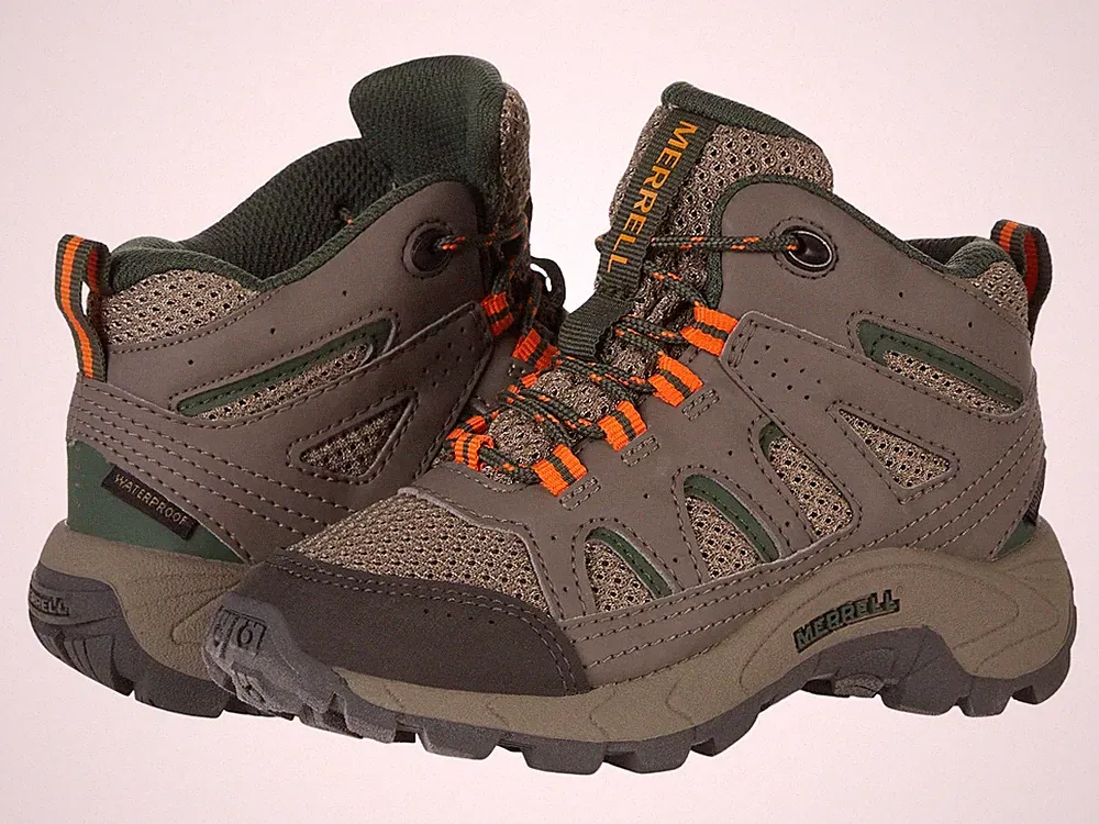 Merrell Unisex Kid's OAKCREEK MID LACE WATERPROOF Backpacking Boot, BOULDER, 7