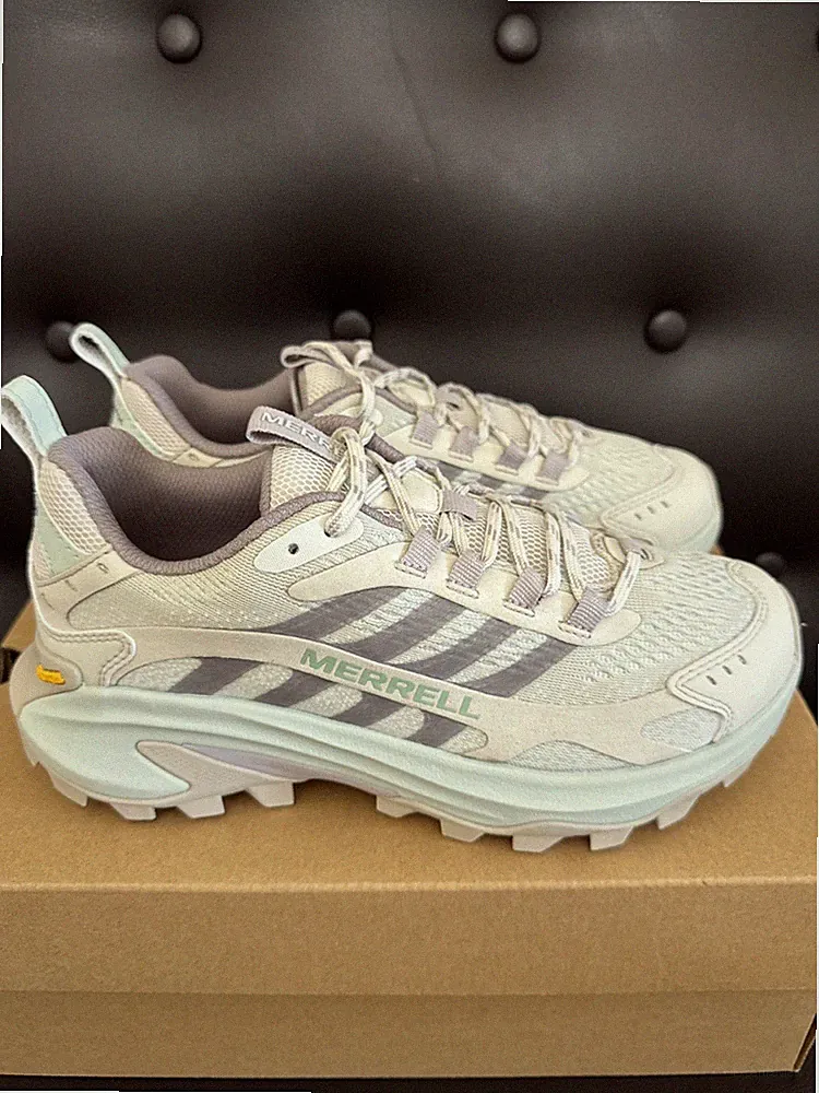 Merrell Womens Size 7.5 Trail Hiking Shoe Moab Speed 2 Gray Seafoam J038520