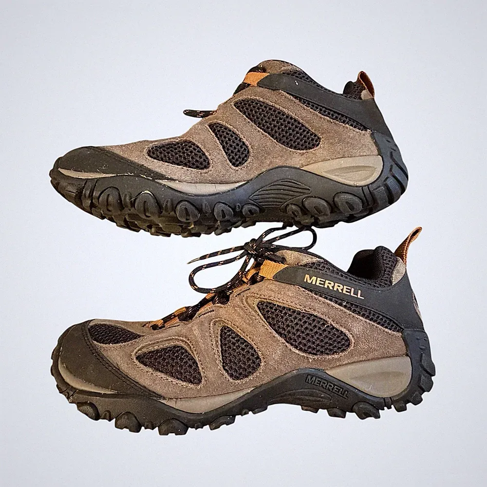 Merrell Yokota 2 Bracken Suede Mesh Low Top Hiking Sneaker Brown Men's Size US 8