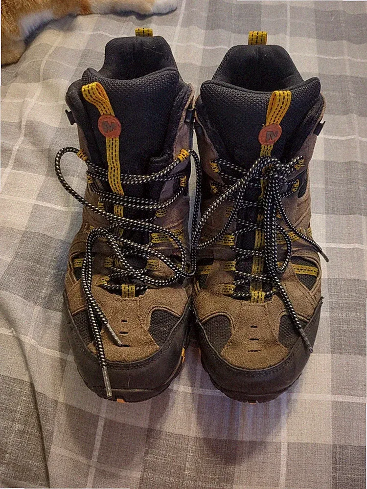 Merrell Yokota Trail Men Hiking Shoes Waterproof Gunsmoke Boots Size 11.5 Brown
