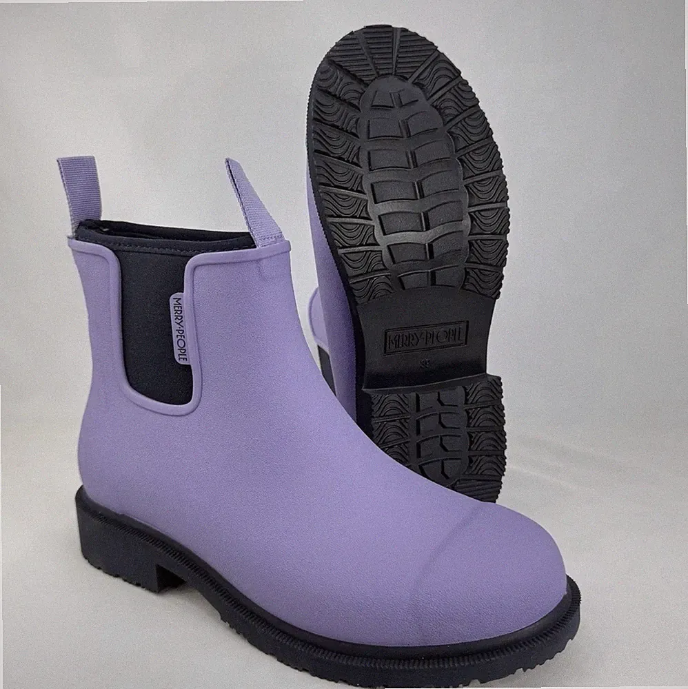 Merry People Bobbi Ankle Unisex Rain Boots Lavender Purple Chelsea Waterproof