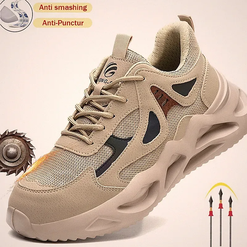 Mesh Lightweight Work Sneakers Steel Toe boots Men Safety Shoes Indestructible