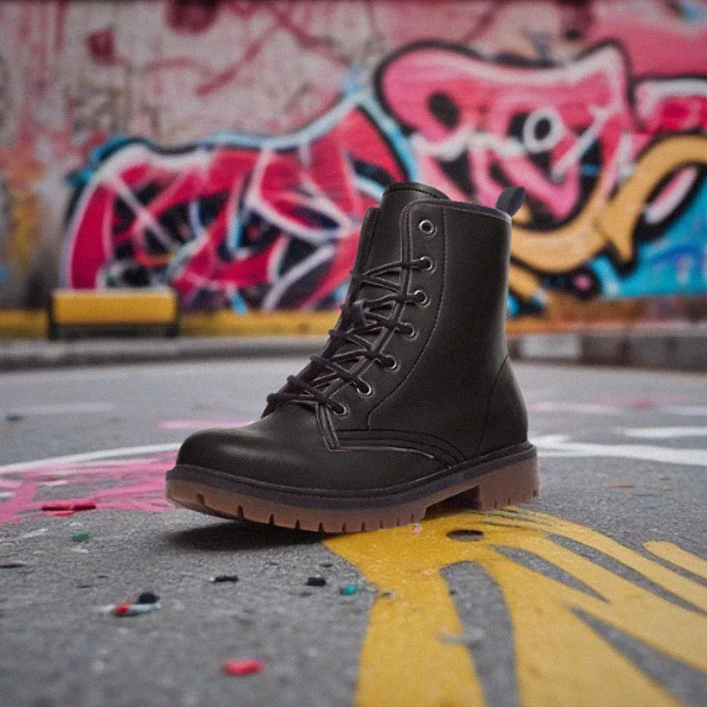 🛍️ Midnight Black Combat Boots – Confidence in Every Step