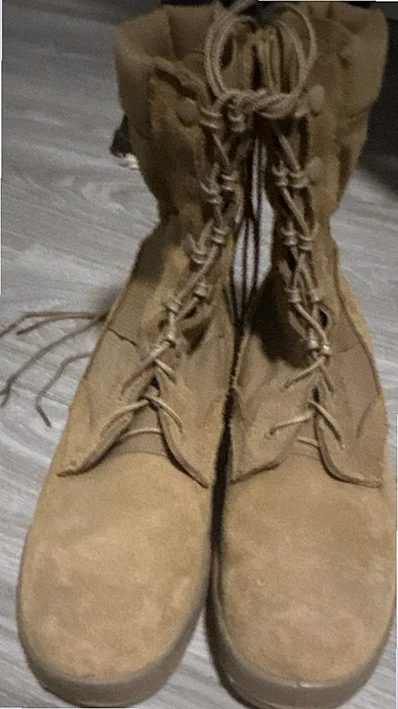 Military Combat Boots NSN 8430-01-632-4386 Size 9.5R Tan Original Militaria