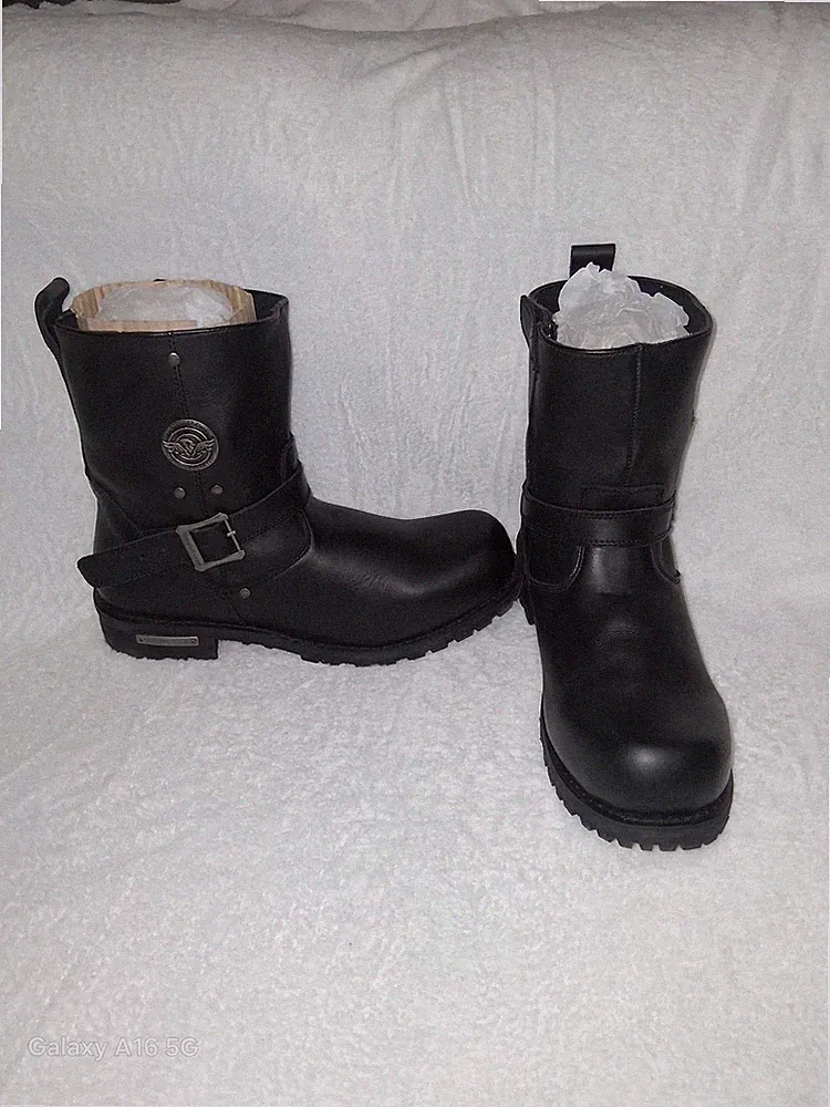 Milwaukee Leather Black Motorcycle Boots Size 15