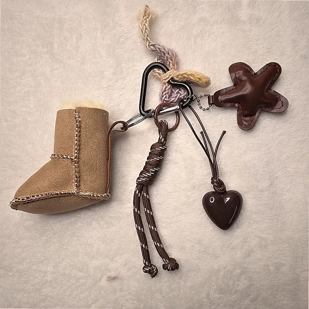 Mini Ugg Boot Heart Bag Purse Backpack Charm Keychain