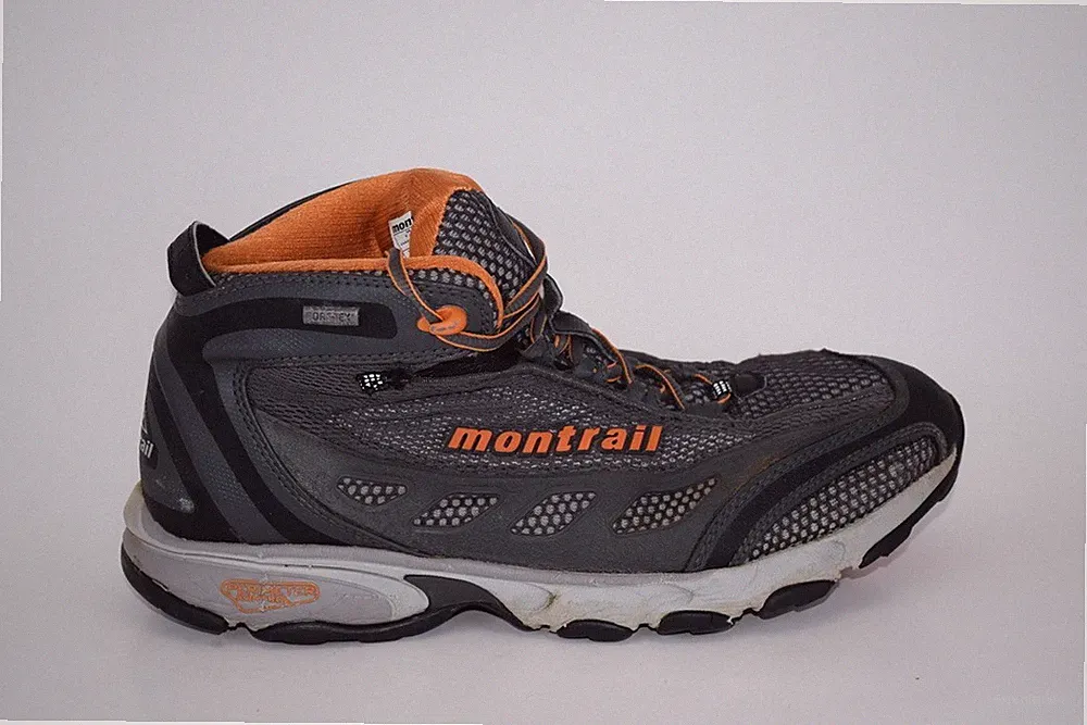 Montrail Mens Hardrock Mid 09 GTX Gray Orange Trail Hiking Boots Shoes Size 9