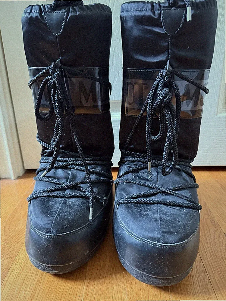Moon Boot Icon Glance PVC Snow Boots Black Water Resistant Non-Slip Women