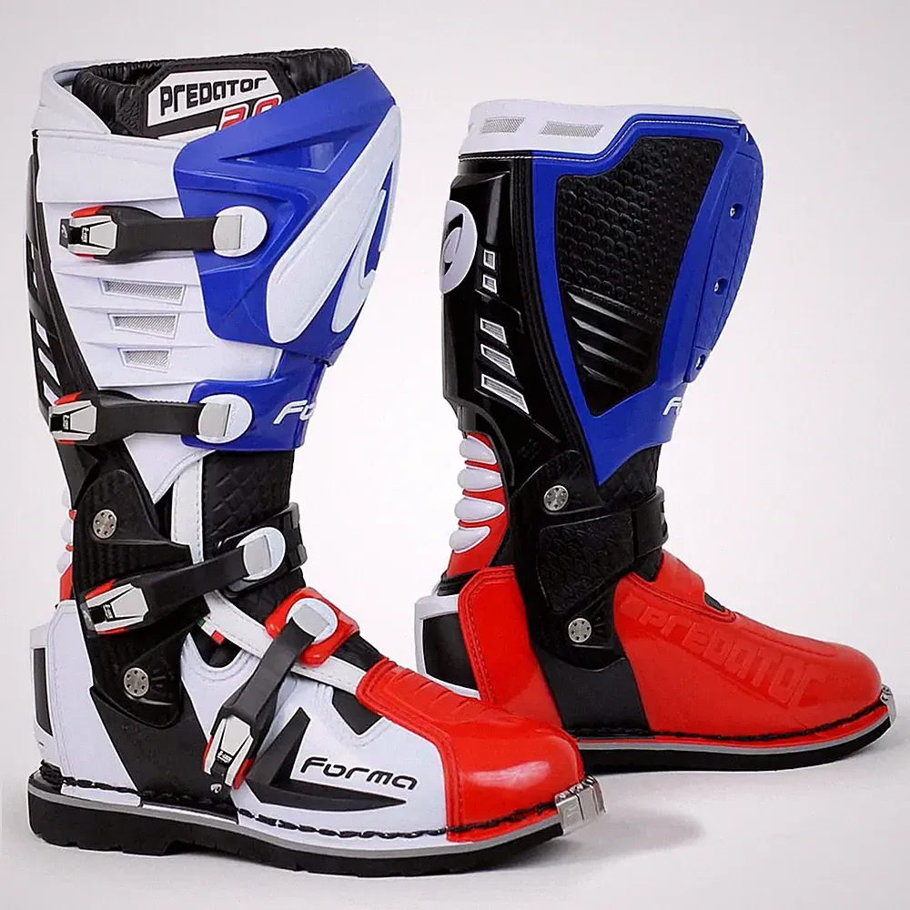 motocross boots | Forma PREDATOR 2.0 motorcycle mx offroad tech dirt blue red