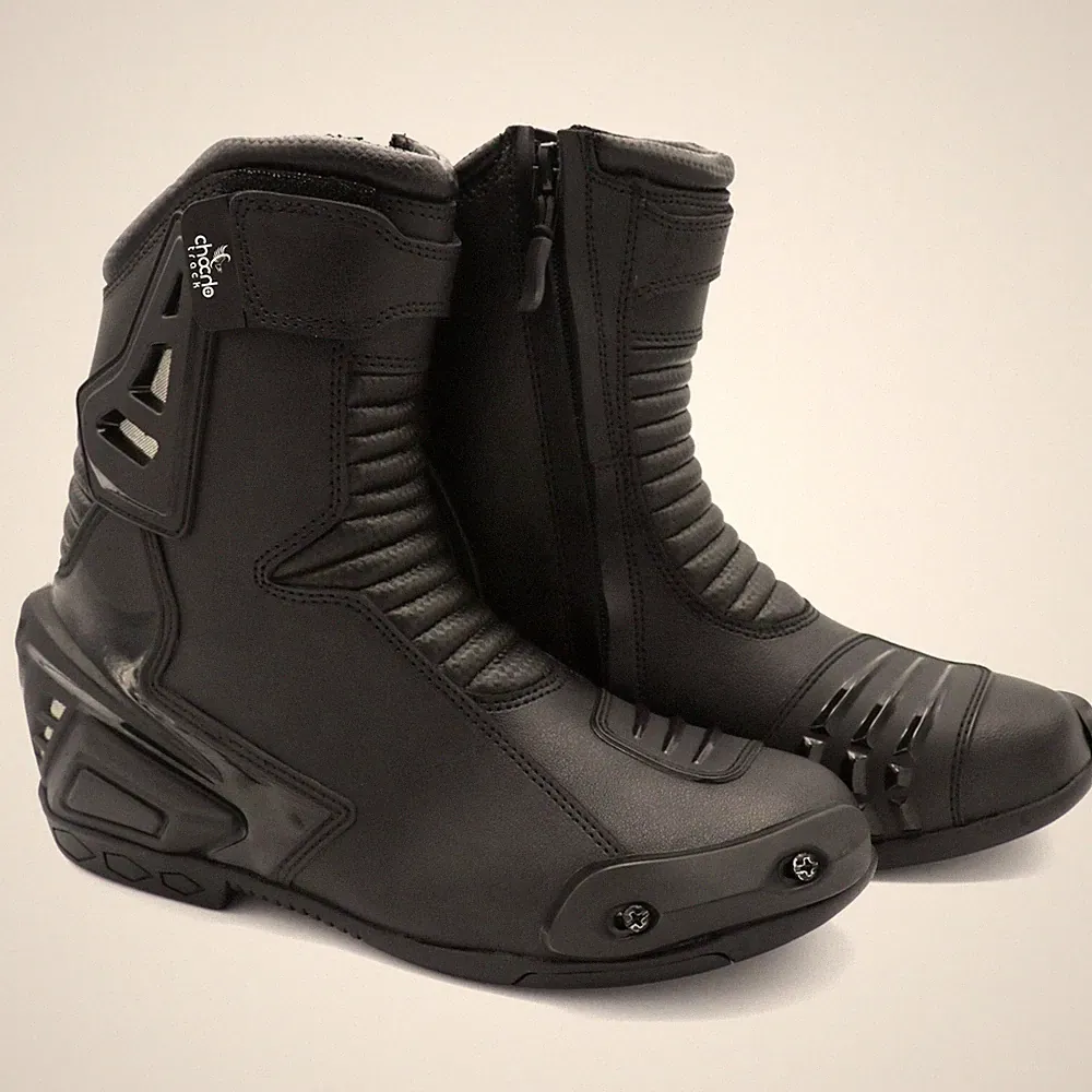 Motorbike Mens Real Leather Short Motorcycle Racing Sports Shoes Boots