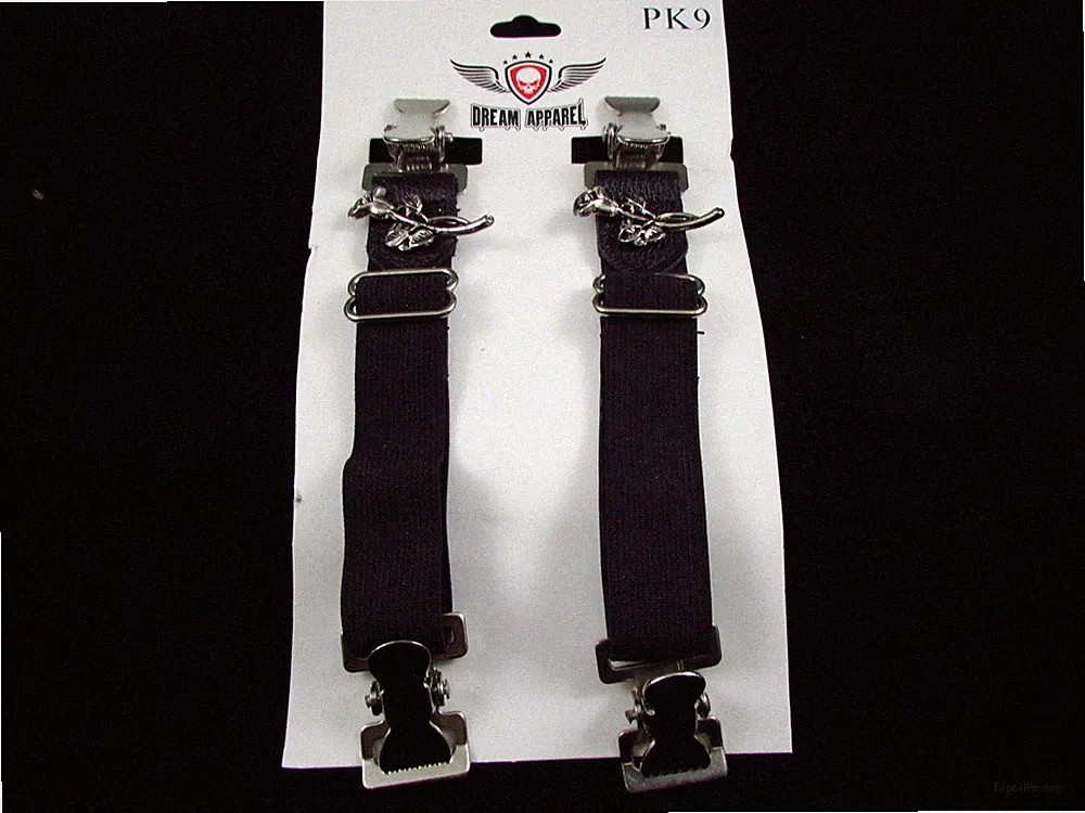 Motorcycle Biker Pants Boot Clips Bungee Adjustable Rose Silver Finish