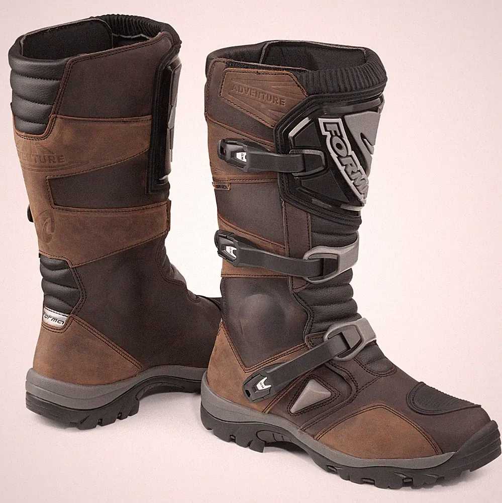 motorcycle boots | Forma ADVENTURE dry brown black waterproof UNBOXED adv dual