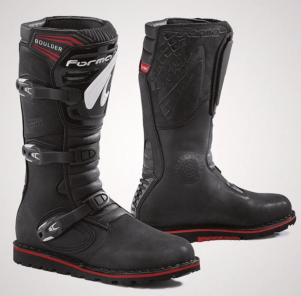 motorcycle boots | Forma BOULDER (UNBOXED) black trials dual sport adv