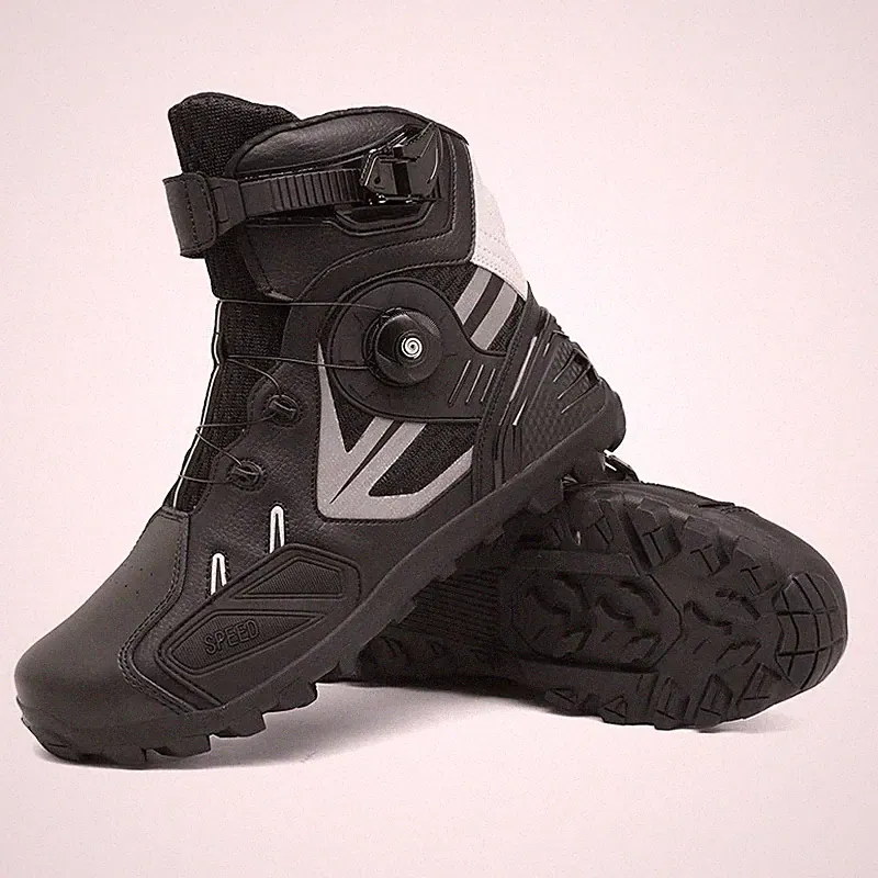 Motorcycle Boots Men's Mesh Anti Slip Wear-resistant Motocross Riding Shoes
