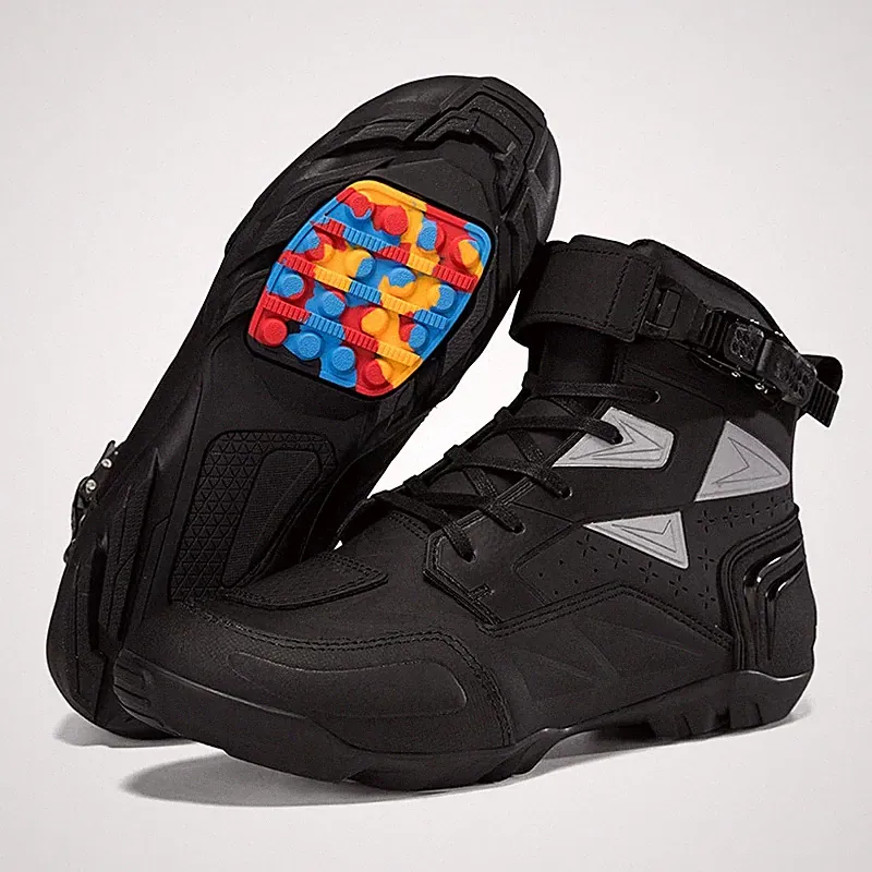 Motorcycle Protective Boots Men's Anti Slip Off-road Riding Shoes Four Season