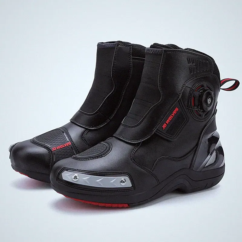 Motorcycle Protective Riding Boots High Top Anti Slip Travel Cycling Boots Black