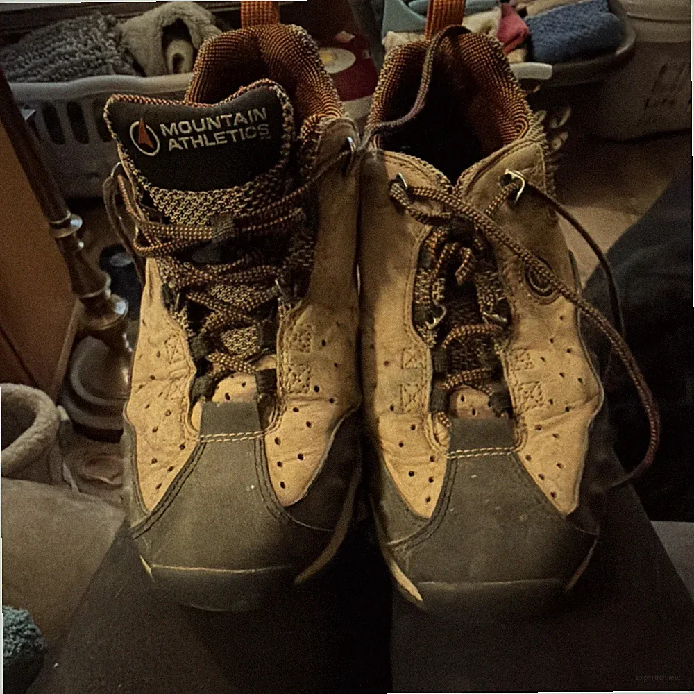 Mountain Athletics Tan Black Orange Men's Hiking Shoes Outdoor Size 9