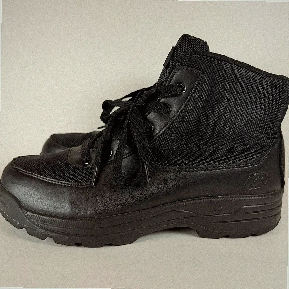 Mountain Gear Mens Size 10 Black Leather Mesh Lace Up Hiking Boots